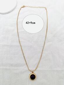 Round Charm Necklace - Multicolor - View 4