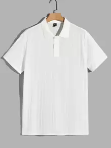 Manfinity RebelGame 男士素色POLO衫 - 白色 - 查看 1