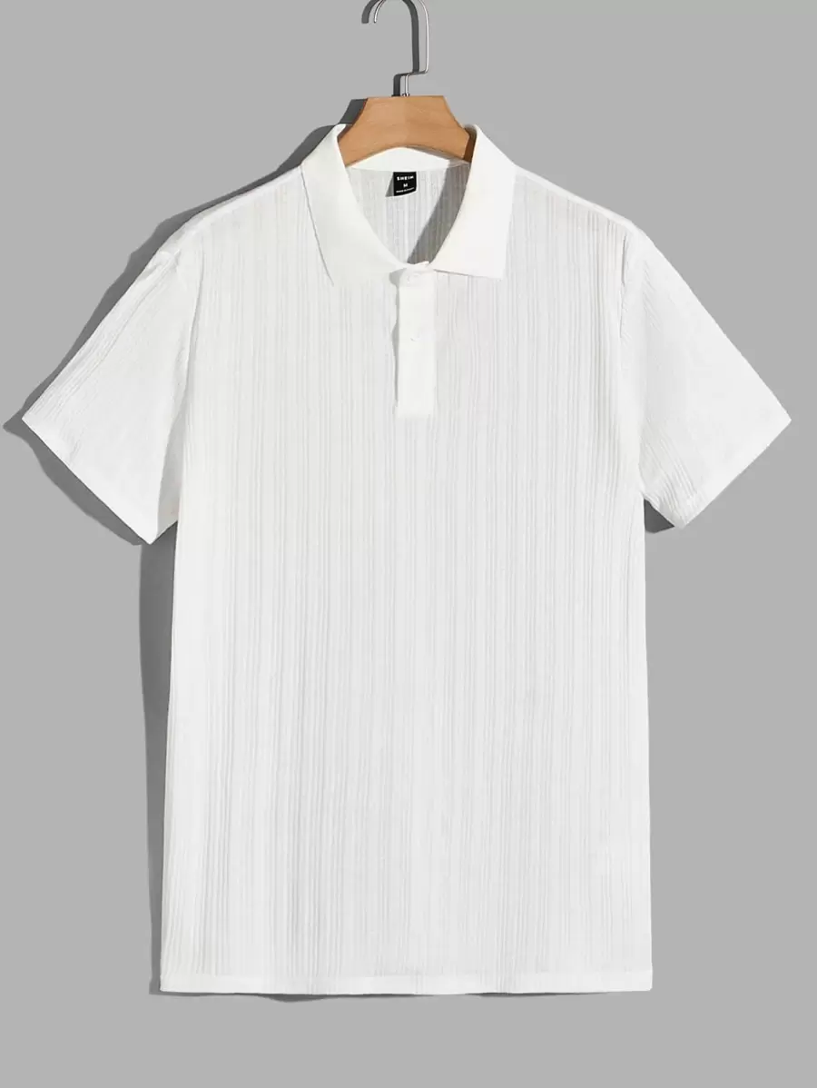 Manfinity RebelGame 男士素色POLO衫 - 白色 - 查看 1