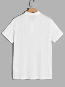 Manfinity RebelGame 男士素色POLO衫 - 白色 - 查看 2