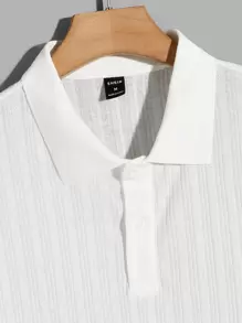 Manfinity RebelGame 男士素色POLO衫 - 白色 - 查看 3