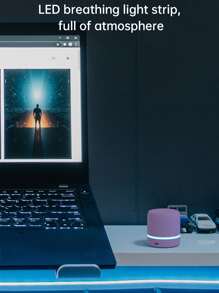 Loa mini cầm tay dùng pin Lithium, đèn LED nhấp nháy, có chức năng thở. - Màu tím - Xem 5