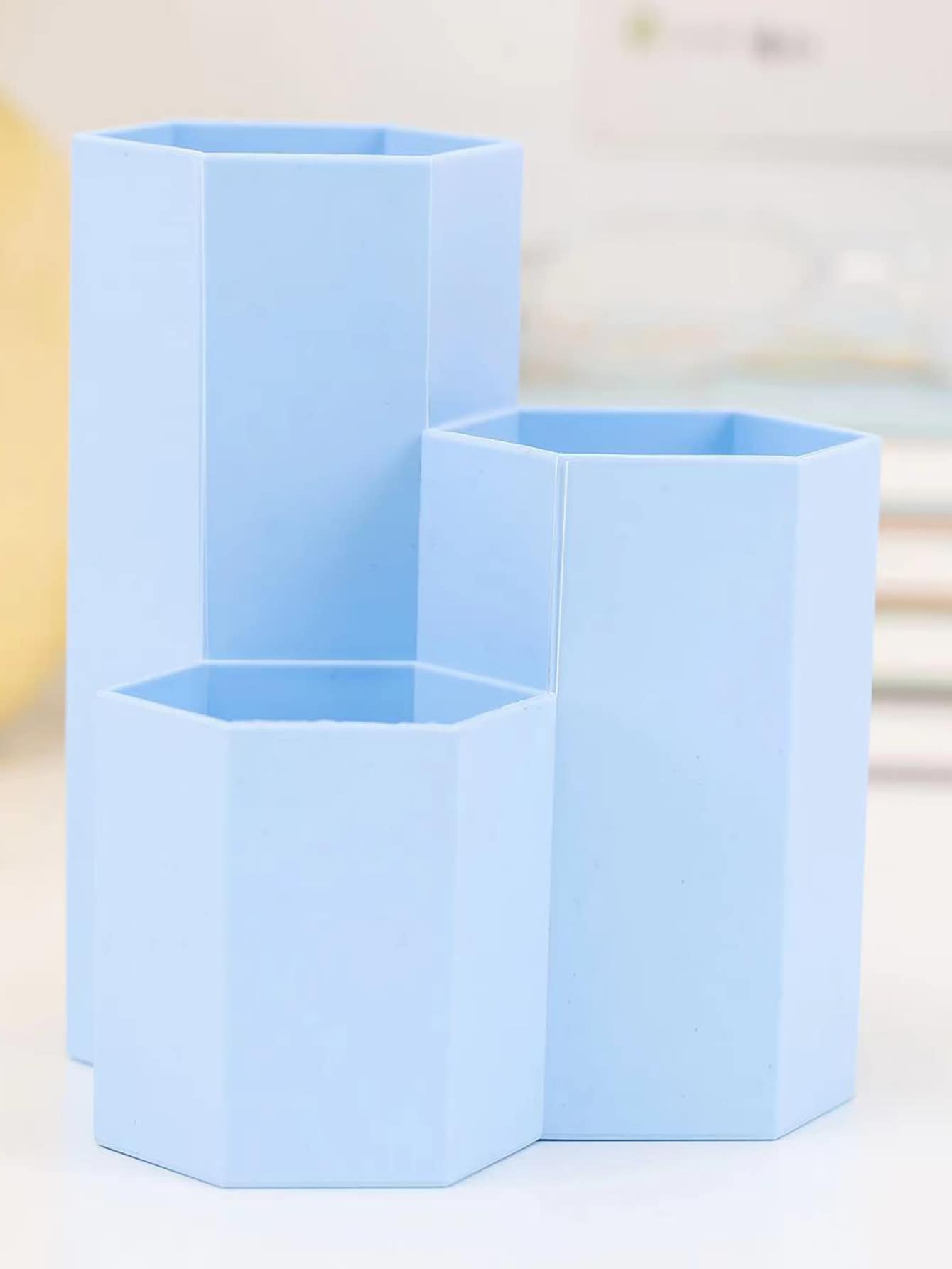 1pc Plain Pen Holder - Blue - View 1