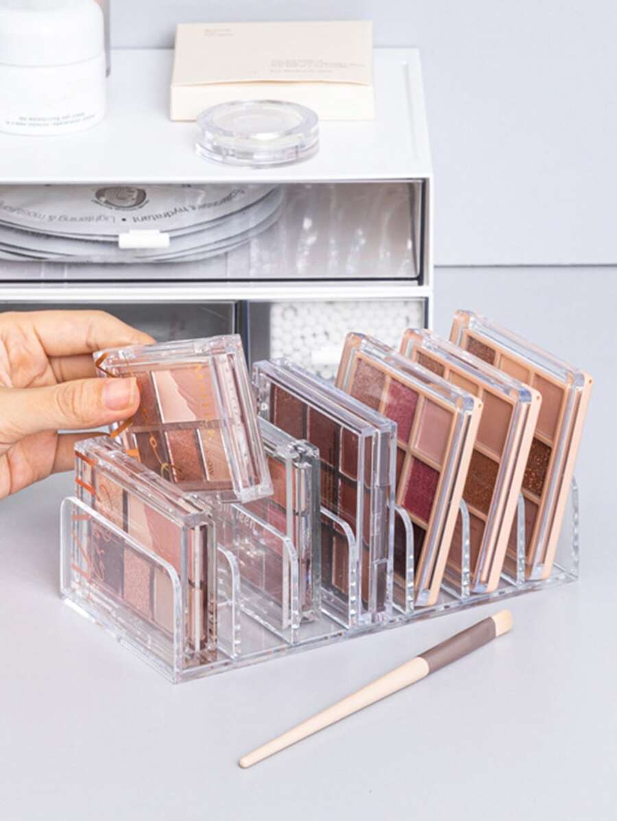Makeup Eyeshadow Palette Organizer, 1pc Clear Makeup Organizer, 7 Space Vanity Desk Storage Fits