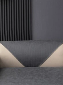 1pc Solid Color Anti-Liquid Splash Sofa Pad, Minimalist Solid Color Pet Friendly, Anti-Scratch, Anti-Dirty, Anti-Slip, Suitable For All Seasons, Holiday Decor Sofa Cover - Dark Grey - View 6