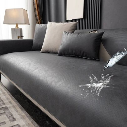 1 件纯色防液体溅沙发垫，简约纯色宠物友好型，防刮、防脏、防滑，适合所有季节，节日装饰沙发套