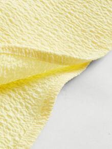 SHEIN MOD Solid Ruched Bust Cami Dress - Yellow - View 4