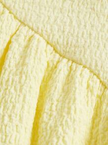 SHEIN MOD Solid Ruched Bust Cami Dress - Yellow - View 3