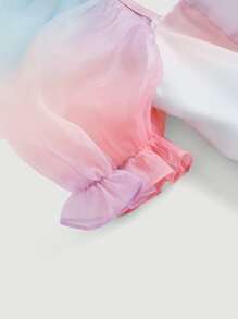 SHEIN MOD Đầm Tương phản Mesh Dây kéo Ombre Buổi tiệc - Nhiều màu - Xem 3