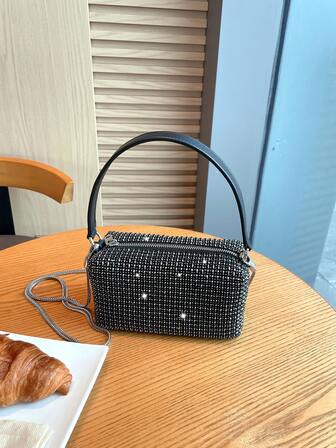 迷你水鑽裝飾翻蓋方包