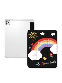 彩虹和字母圖案防摔保護套適用於iPad - 彩色 - 查看 1