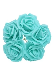 10 cái/bộ PS Nhân Tạo Hoa, Lãng Mạn Thiếu Sinh Quân Màu Xanh Nhân Tạo Thân Hoa Cho Đám Cưới Nhà Trang Trí Phòng, tất cả các Mùa - Màu xanh Cadet - Xem 4