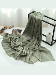 1pc Solid Minimalist Scarf Fashionable Silky Daily For Men Women Boys Girls Gifts Bandana,Hair Band,Head Band Ideal For Dressing Up Your Look - Army Green - View 1