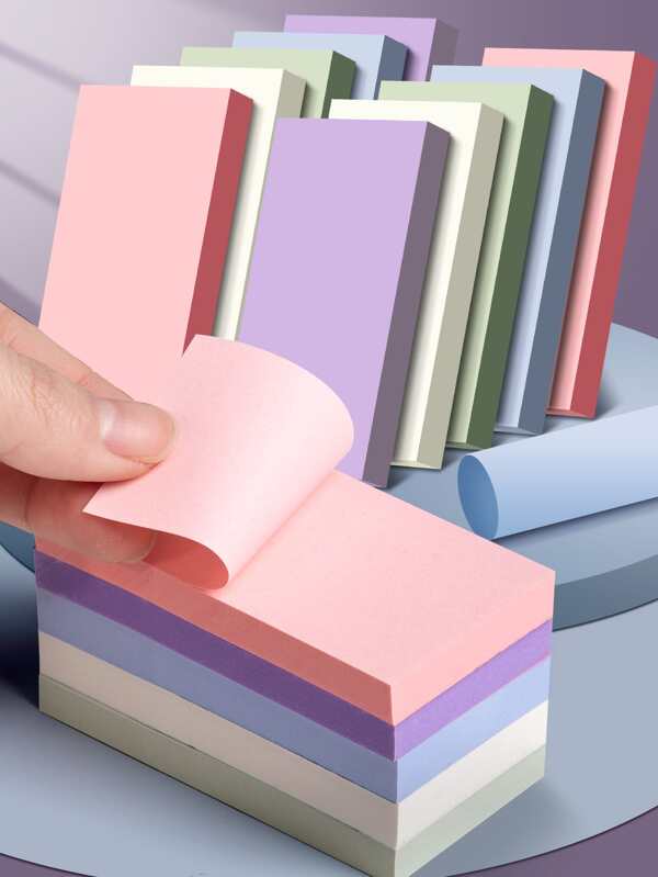 5pcs Solid Sticky Note Back To School