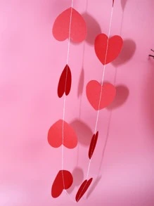 1 Màn Tua Rua Giấy Màu Đỏ Hình Trái Tim Tua Rua Màn Mưa Cho Ngày Lễ Tình Nhân - Đỏ - Xem 2