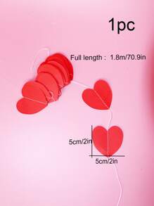 1 Màn Tua Rua Giấy Màu Đỏ Hình Trái Tim Tua Rua Màn Mưa Cho Ngày Lễ Tình Nhân - Đỏ - Xem 3