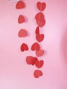 1 Màn Tua Rua Giấy Màu Đỏ Hình Trái Tim Tua Rua Màn Mưa Cho Ngày Lễ Tình Nhân - Đỏ - Xem 4