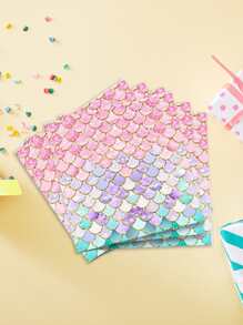 20入組魚鱗圖案一次性餐巾紙派對用彩色餐巾紙 - 彩色 - 查看 2