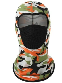 Camo Pattern Sports Hat With Neck Gaiter