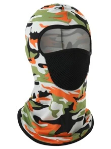 Camo Pattern Sports Hat With Neck Gaiter