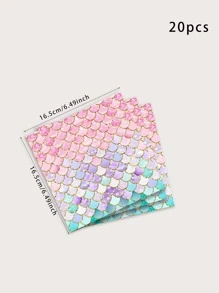 20入組魚鱗圖案一次性餐巾紙派對用彩色餐巾紙 - 彩色 - 查看 3