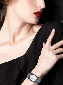 St.siabe 1 pieza Mujer Hombre Correa de reloj con hebilla de mariposa de silicona monocromática, informal, a la moda, con Apple Watch Band 38mm 40mm 41mm 45mm 44mm 42mm 49mm, suave y cómoda correa de repuesto impermeable para muñeca con Apple Watch Ultra Series SE/8/7/6/5/4/3/ 2/1 Accesorios de correa de reloj inteligente - Verde - Ver 2