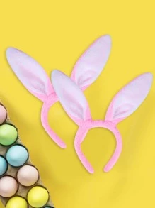 1 Tai Thỏ Phục Sinh Trang Trí Tiệc Hồng Tóc Vòng, Hoạt Hình Polyester Tai Trang Trí Đảng Đầu Cho Ngày Lễ - trắng - Xem 2