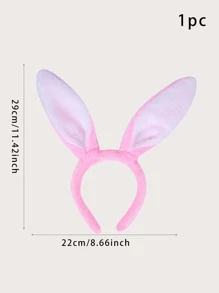 1 Tai Thỏ Phục Sinh Trang Trí Tiệc Hồng Tóc Vòng, Hoạt Hình Polyester Tai Trang Trí Đảng Đầu Cho Ngày Lễ - trắng - Xem 3