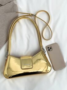 金屬質感字母細節法棍包