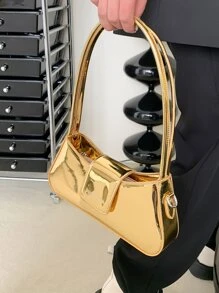 金屬質感字母細節法棍包