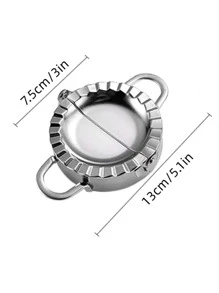1pc Stainless Steel Dumpling Mold, Minimalist Sliver Dumpling Maker Press For Kitchen - Silver - View 3