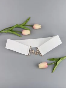Cinturón elástico con hebilla metálica - Blanco - Ver 2
