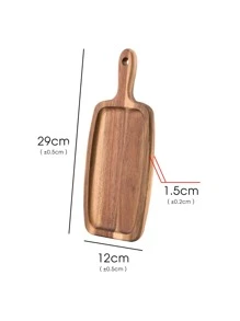 1pc Wooden Tray, Square Shaped Food Holder Plate, For Kitchen, Party And BBQ