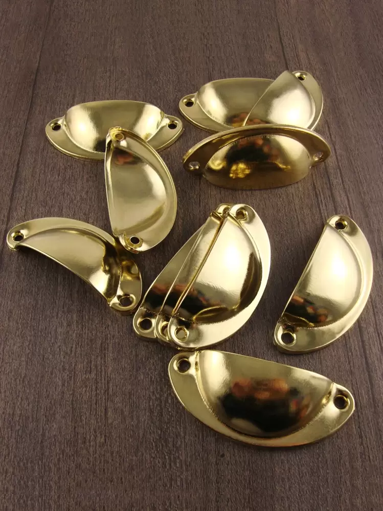 10pcs Plain Drawer Handle, Simple Yellow Iron Drawer Handle For Household - Yellow - View 6