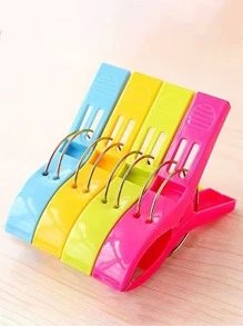 4 cái Kẹp sấy chống gió, Bộ móc treo quần áo bằng nhựa đơn giản cho gia đình - Nhiều màu - Xem 2