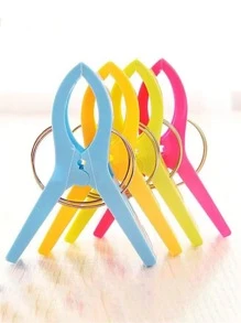 4 cái Kẹp sấy chống gió, Bộ móc treo quần áo bằng nhựa đơn giản cho gia đình - Nhiều màu - Xem 4