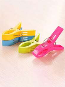 4 cái Kẹp sấy chống gió, Bộ móc treo quần áo bằng nhựa đơn giản cho gia đình - Nhiều màu - Xem 5