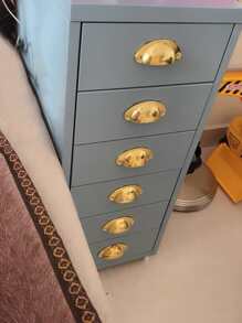 10pcs Plain Drawer Handle, Simple Yellow Iron Drawer Handle For Household - Yellow - View 2