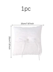 1 Vòng Trắng Người Mang Gối Tối Giản Polyester Nơ Trang Trí Nhẫn Người Mang Đệm Cho Lễ Cưới - trắng - Xem 3