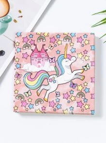 20 Stücke/Set Papier Einwegserviette, Cartoon Nettes Einhorn Muster Papierserviette Für Party
