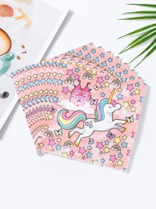 20 Stücke/Set Papier Einwegserviette, Cartoon Nettes Einhorn Muster Papierserviette Für Party
