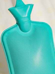 1 pieza bolsa de agua caliente simple, calentador de cuerpo verde de silicona portátil, bolsa de agua caliente de llenado de agua para compresas calientes y terapia de calor - Verde - Ver 3