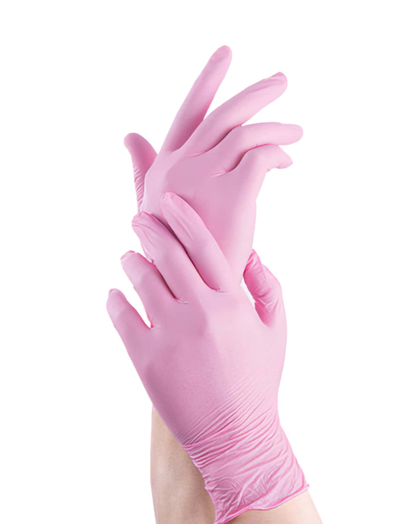 50入組素色PVC家用粉色一次性手套
