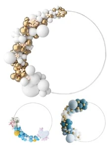 39 cái 180cm Bóng bay PVC Màu trơn Giá đỡ Hình tròn, Giá đỡ bóng tròn trong suốt tối giản cho bữa tiệc - trắng - Xem 3