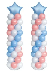 1 set Columna de globos blanco globo simple PVC para fiesta - Blanco - Ver 2