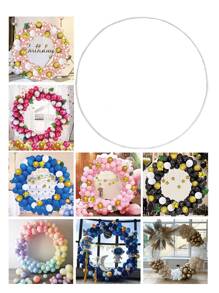 1set 180cm Round Balloon Stand, Simple White PVC Balloon Ring For Party, Holiday - White - View 4