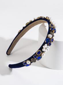 優雅的氧化鋯裝飾頭帶 - 藍色 - 查看 2