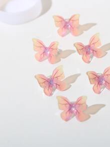 6pcs/Set Butterfly Hair Clip Cute,Pink Accessories Claw Clips Hair Claws Hair Barrettes - Multicolor - View 3