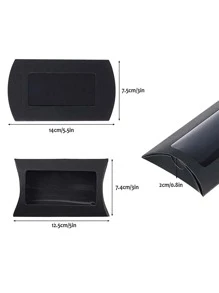 10入組極簡素色枕頭形狀禮品包裝盒適用於生日派對 - 黑色 - 查看 3