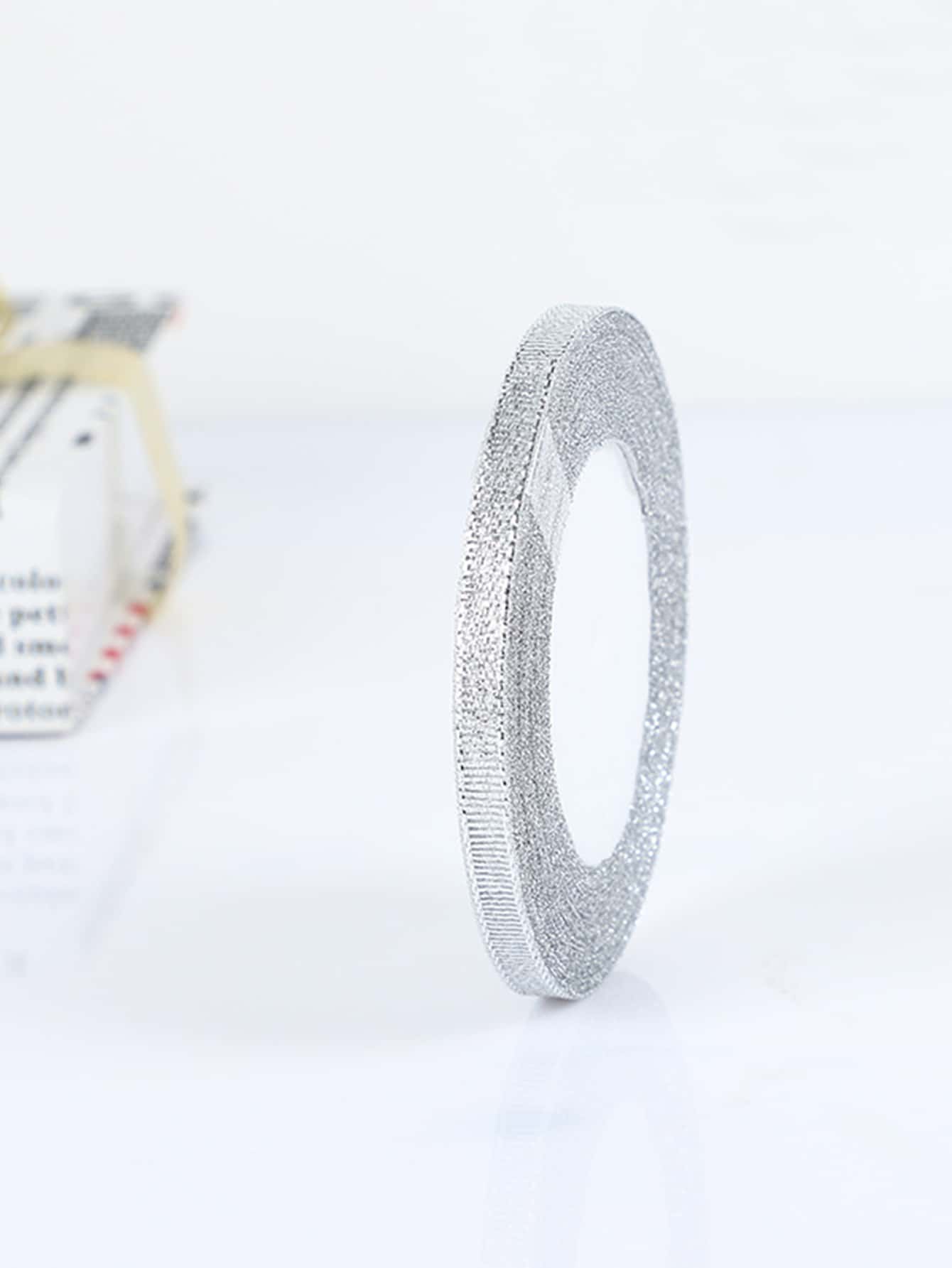 1入組閃光禮品包裝絲帶銀色絲帶適合派對DIY - 銀色 - 查看 1